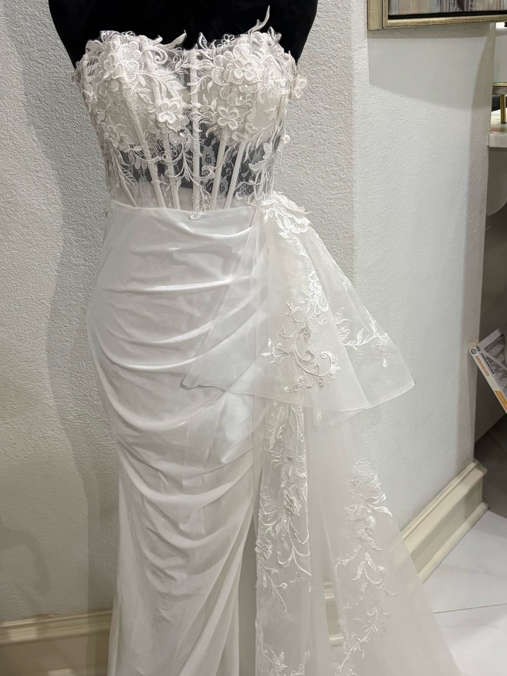 May Queen White Strapless Bridal Bustier Gown